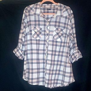 Torrid, Plaid Plus Size, Long Sleeve Shirt, Size 3